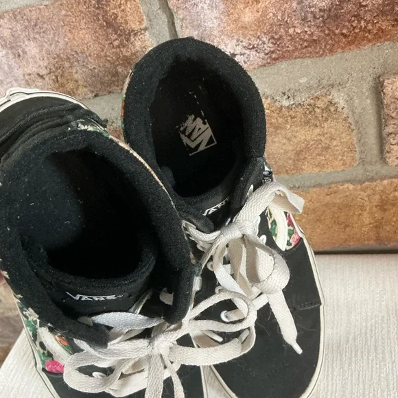 VANS-OFF-THE-WALL Youth Floral Hi-Top Shoes - Picture 10 of 14